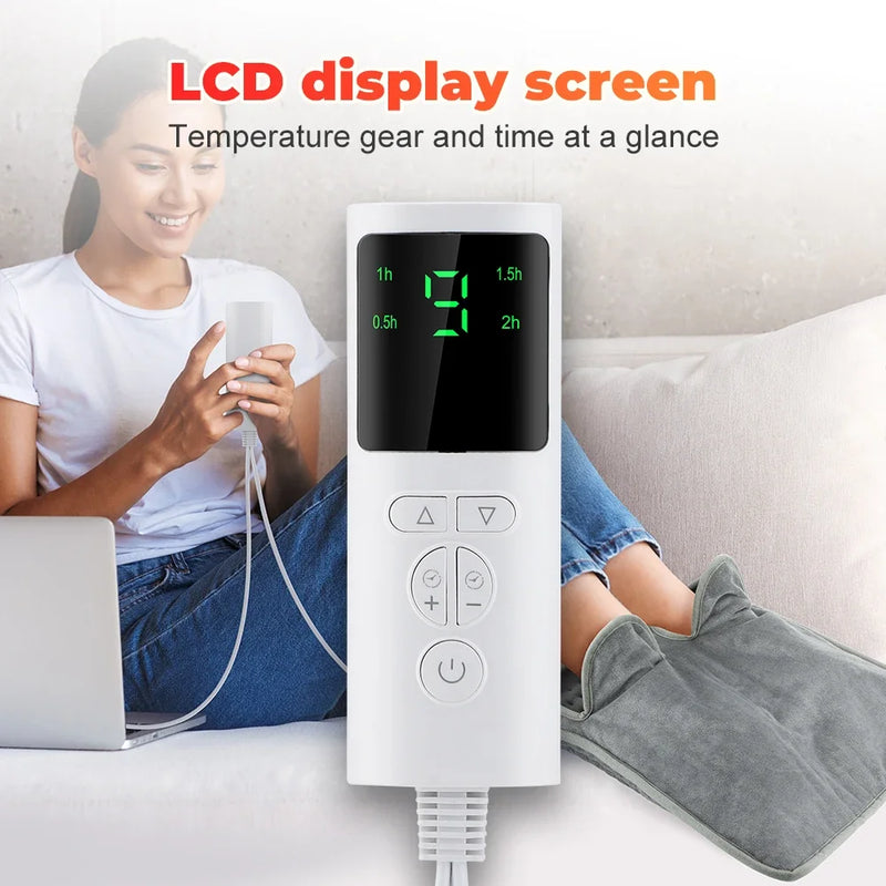Electric Heating Foot Pad Washable Feet Warmer Household Soft Plush Thermal Heating Blanket Foot Warming Mat Home Office Bedroom
