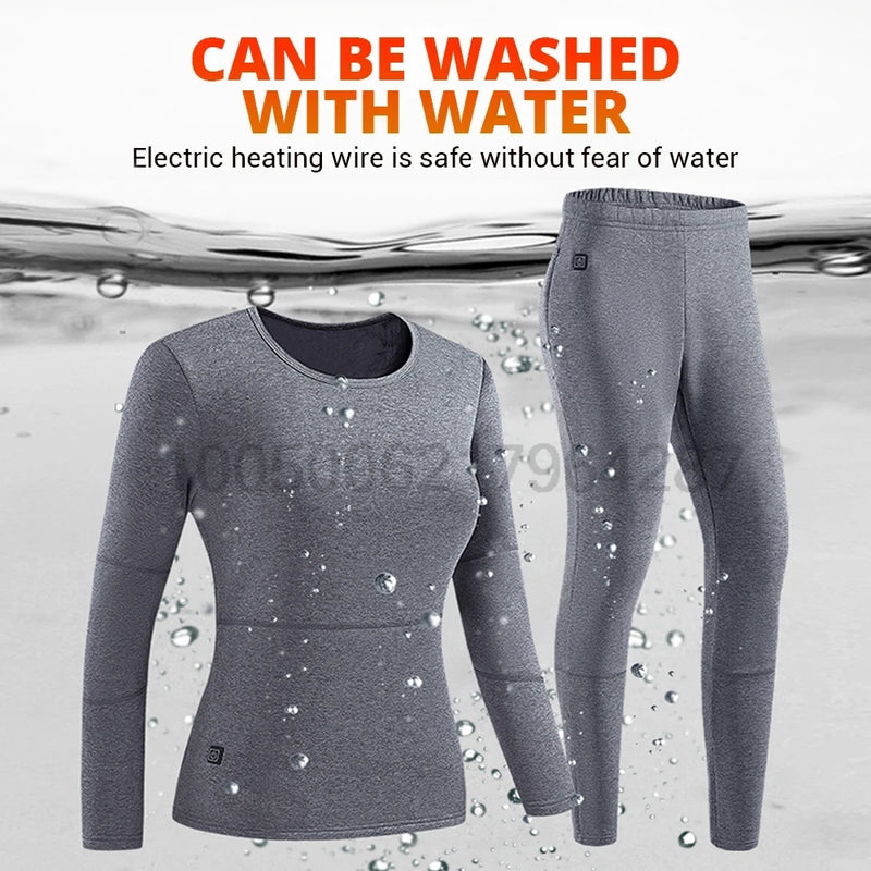 Winter USB Electric Heating Jacket Heated Thermal Underwear Men Women Sports Thermal Heated Underwear  Electric Heated Equipmen