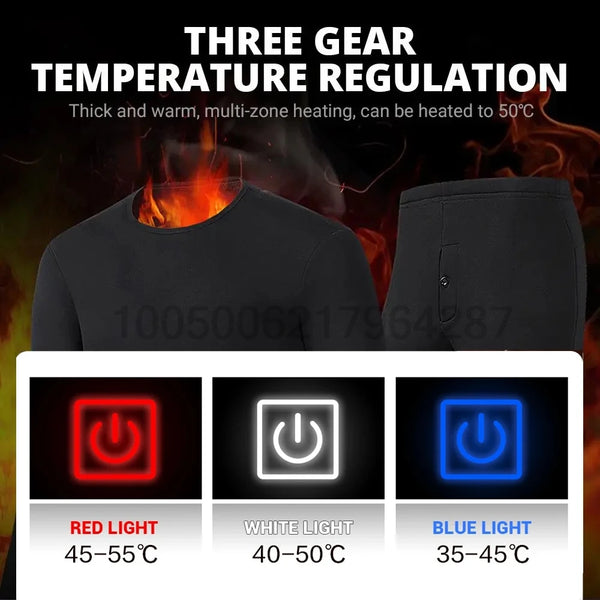 Winter USB Electric Heating Jacket Heated Thermal Underwear Men Women Sports Thermal Heated Underwear  Electric Heated Equipmen