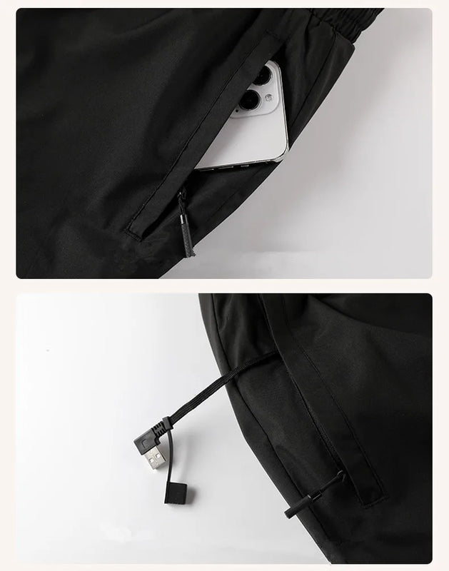 Pantalon chauffant USB 15 zones – Hiver extérieur, anti-froid, épaissi