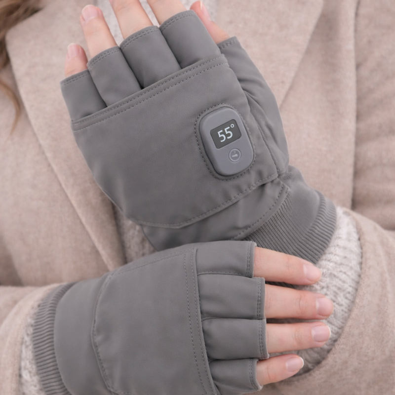 Gants chauffants électriques sans doigts rechargeables USB