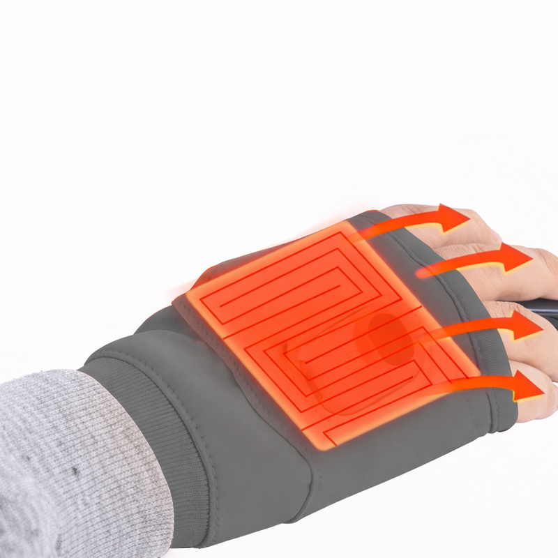 Gants chauffants électriques sans doigts rechargeables USB